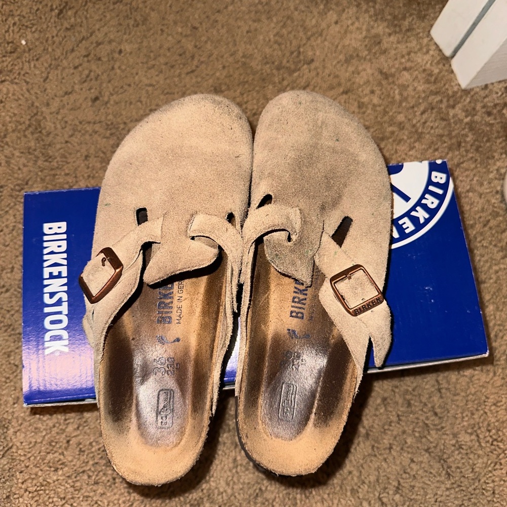 Birkenstock Beige Suede Sandals